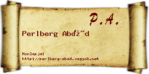 Perlberg Abád névjegykártya